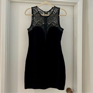 Ark & Co Black Velvet Mini Dress, Size M